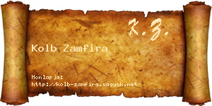 Kolb Zamfira névjegykártya